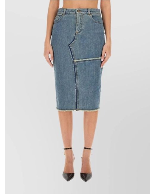 Tom Ford Blue Slim-Fit Midi Skirt