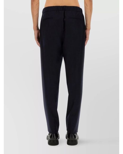 Giorgio Armani Blue Cashmere Straight-Leg Trousers for men