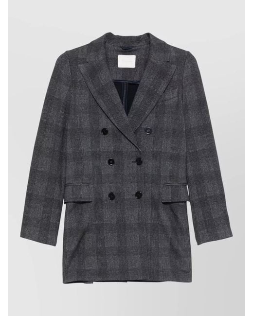 Circolo 1901 Blue Double Breasted Cotton Blend Tailored Jacket