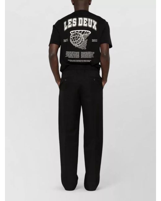 Les Deux Black Brady Hoop Graphic Print Crew Neck T-Shirt for men