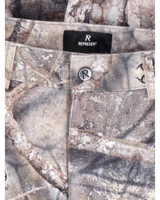 Represent White Straight-Leg Trousers for men