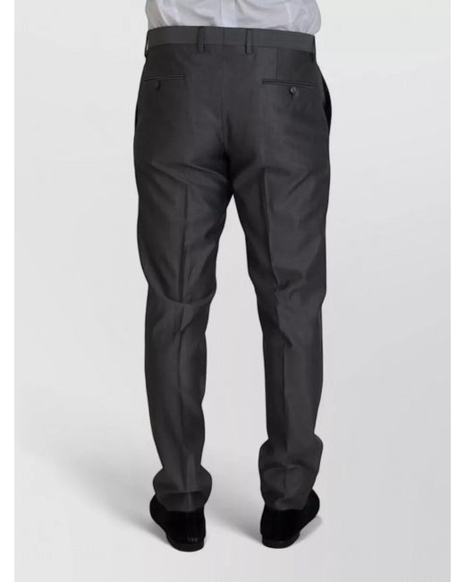 Dolce & Gabbana Gray Silk Wool Slim-Fit Single-Breasted Three-Piece Suit for men
