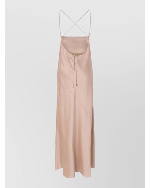 Pinko White Satin Slip Maxi Dress
