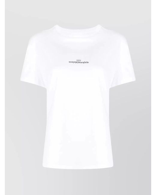 Maison Margiela White Cotton Logo-Print T-Shirt