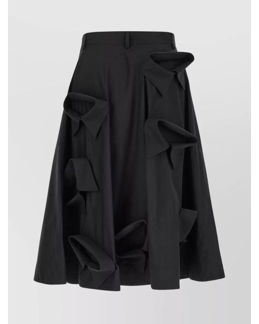 Moschino Black Stretch Cotton A-Line Skirt