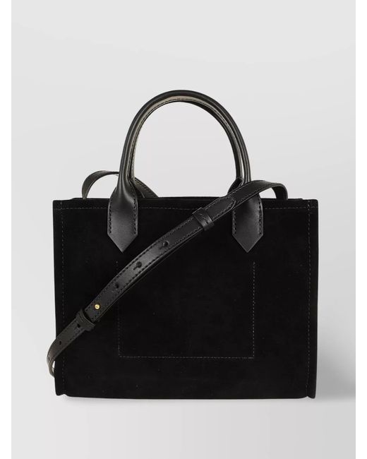Balmain Black B-Army Suede Leather Crossbody Bag