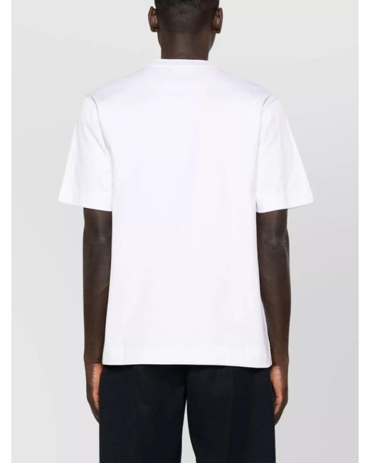 Fendi White Cotton Oversized Logo Pocket T-Shirt for men