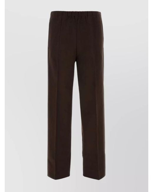 Miu Miu Brown Stretch Viscose Blend Straight Leg Trousers