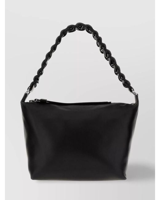 Kara Black Na Lamb Leather Shoulder Bag