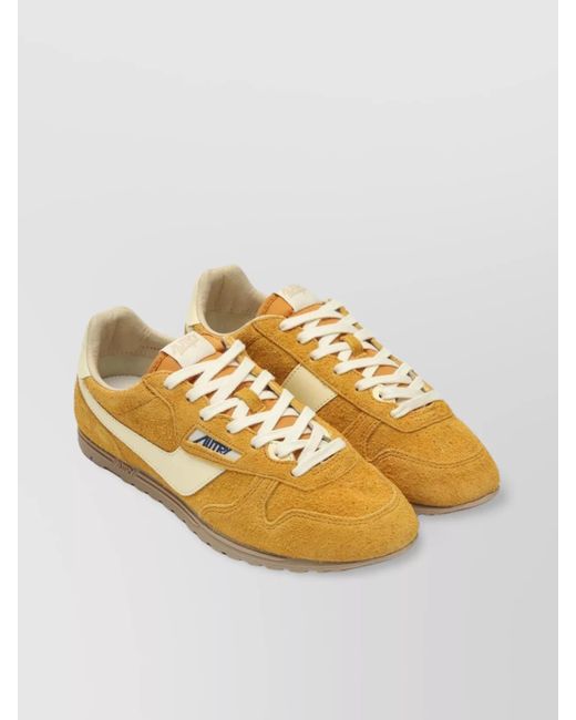 Autry Metallic Windspin Sneaker Contrast Panel Rubber Sole Suede Upper