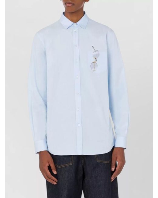 Moschino Blue Printed Shirt for men