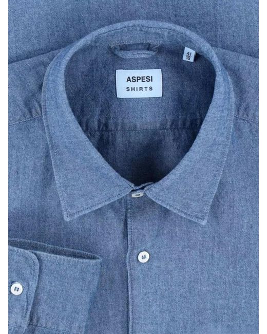 Aspesi Blue Cotton Casual Shirt for men