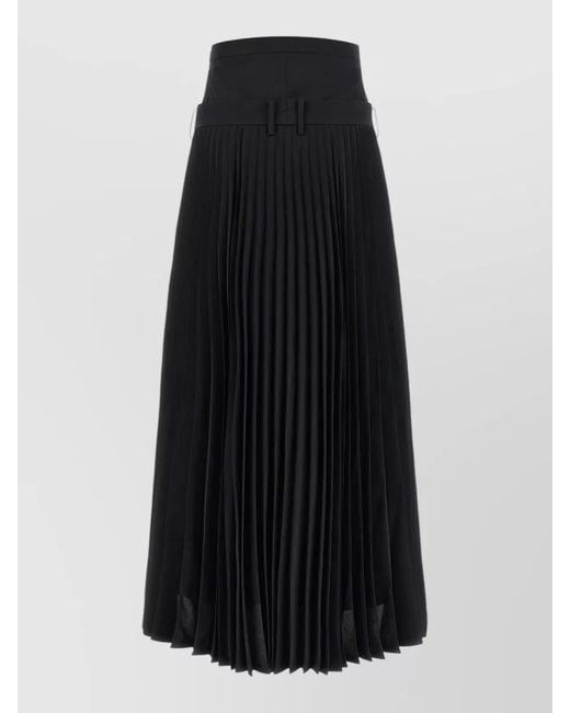 Junya Watanabe Blue High Waist Pleated Skirt Pants Belt