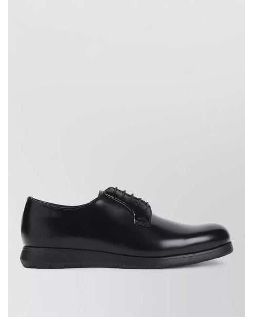Church's Black Redruth Derby Shoes Brushed Leather Construction for men