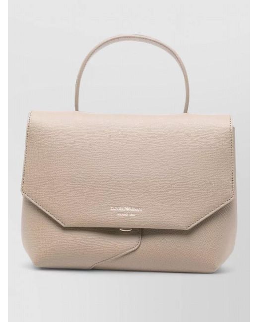 Emporio Armani Natural Medium Leather Shoulder Bag Top Handle