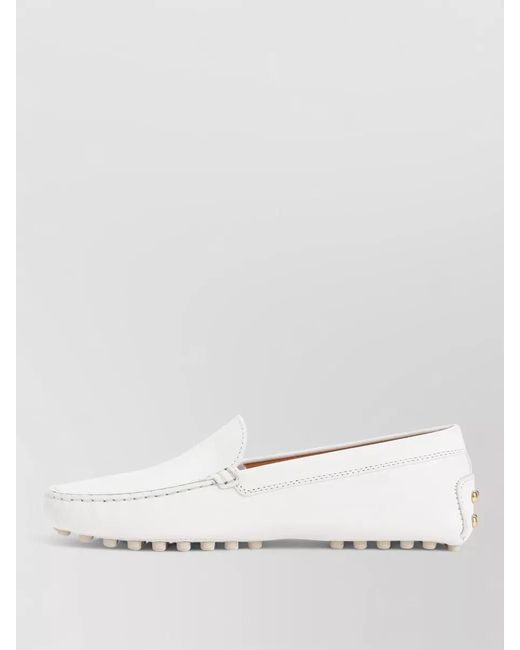 Tod's White Leather Loafers