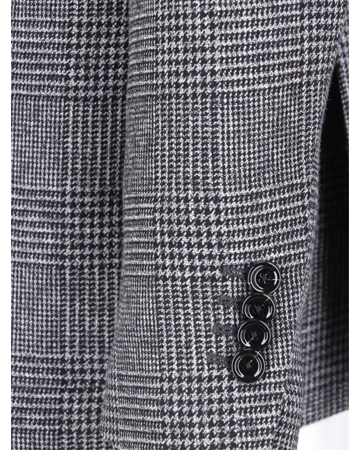 Lardini Gray Blazer Tailored Fit Contrast Stitching Double Breasted for men