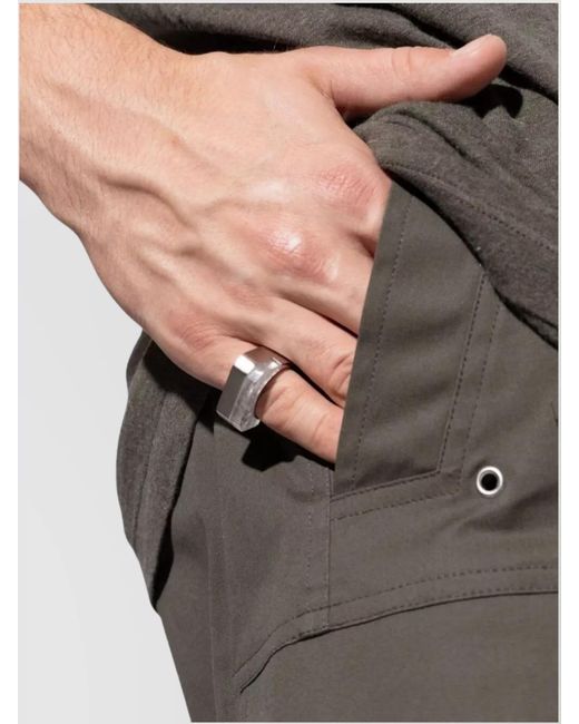 Rick Owens Gray Double Crystal Brass Ring for men