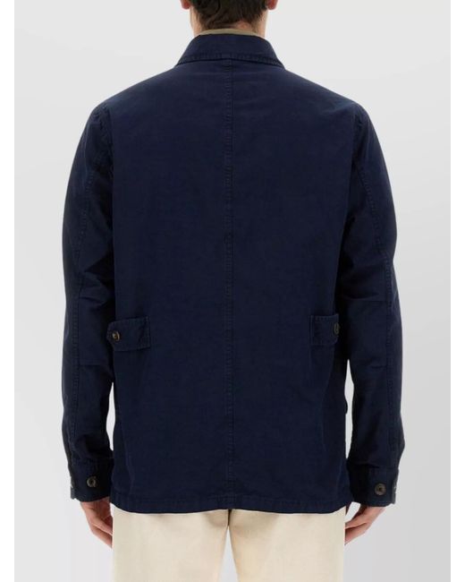 Fay Blue Cotton Shirt Jacket for men