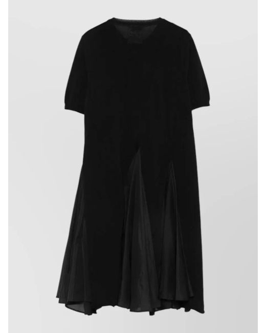 Semicouture Black Blondie Cotton Silk Knit Short Dress