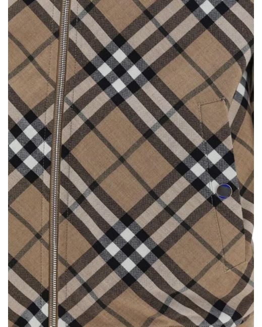 Burberry Multicolor Checked Wool Blend Bomber Jacket for men