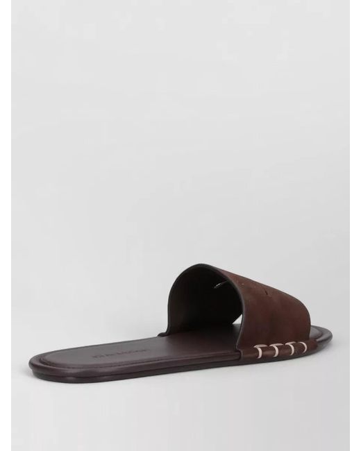J.W. Anderson Brown Sandals Open Toe Flat Sole Suede Strap for men