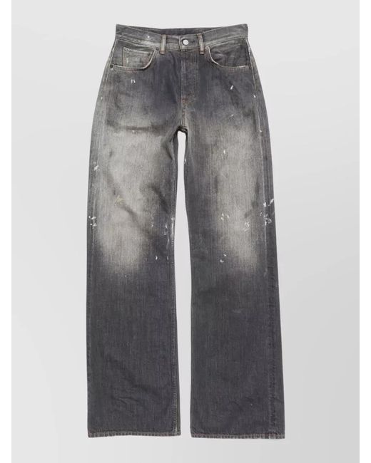 Acne Gray Denim Wide-Leg Trousers