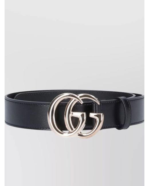 Gucci Black Leather Thin Belt