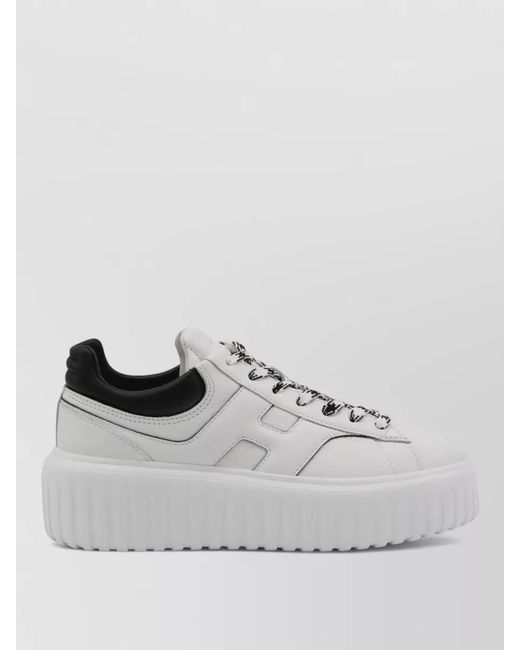 Hogan Gray Leather Low-Top Sneakers