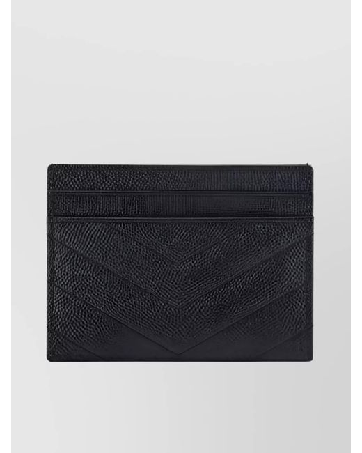 Saint Laurent Blue Leather Quilted Cardholder