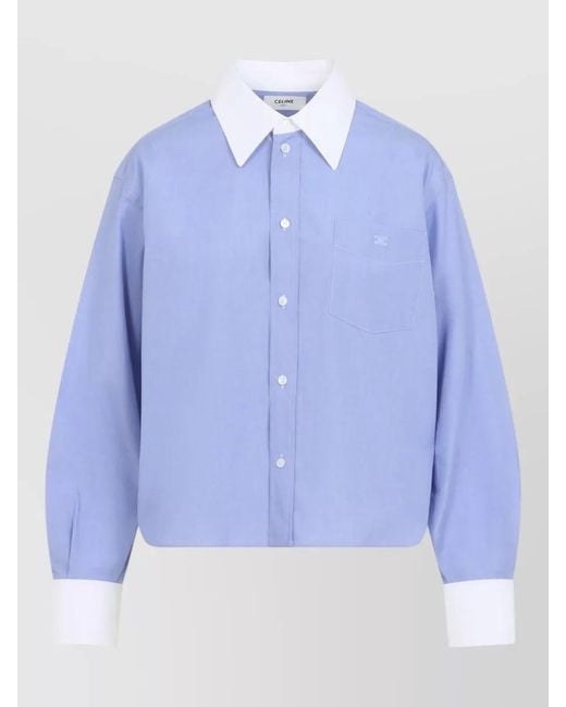Céline Blue Cropped Shirt