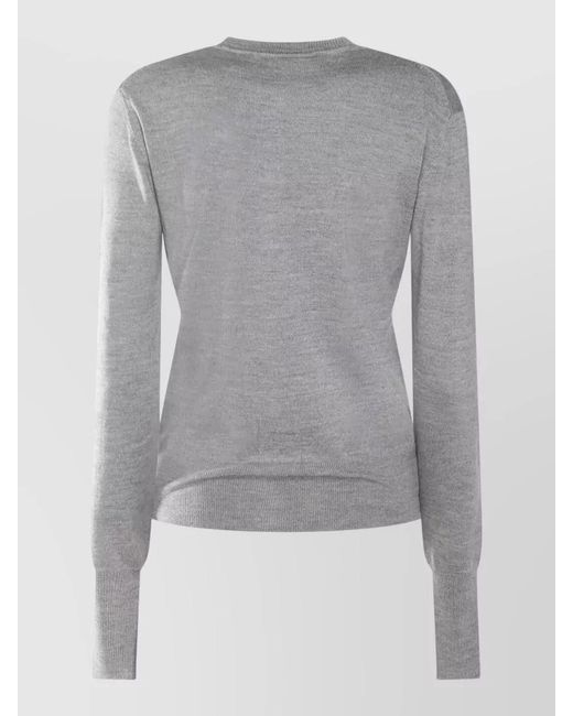 Vivienne Westwood Gray Cashmere-Blend Ribbed-Knit Crewneck Cardigan