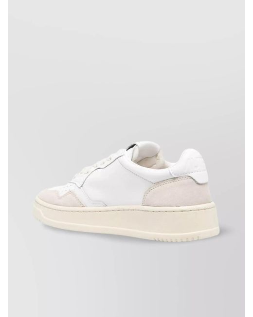Autry White Leather And Suede Low-Top Sneakers