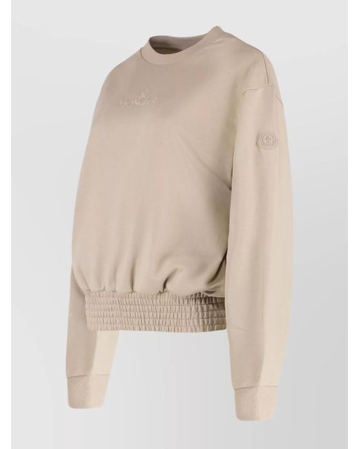 Moncler Natural Cotton Crew-Neck Sweatshirt