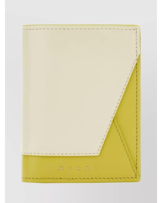 Marni Yellow Leather Two-Tone Wallet