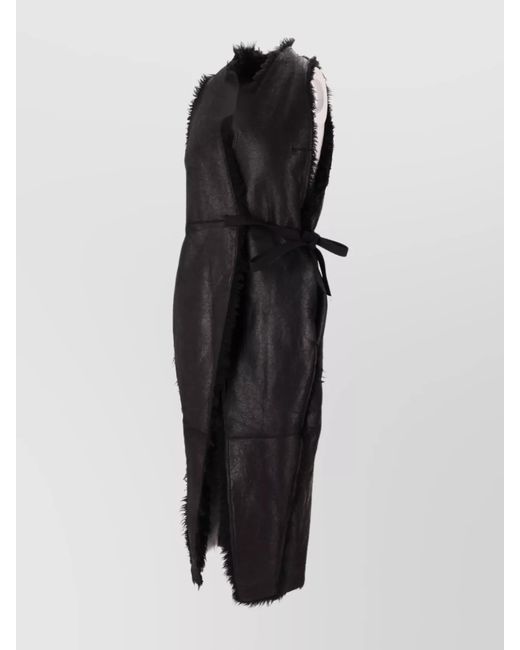 Rick Owens Black Shearling Coat
