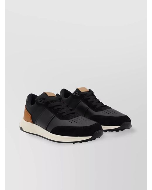 Tod's Black Leather Low-Top Sneakers for men