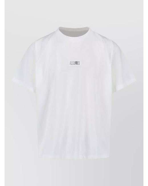 MM6 by Maison Margiela White Cotton Logo-Print Short-Sleeve T-Shirt for men