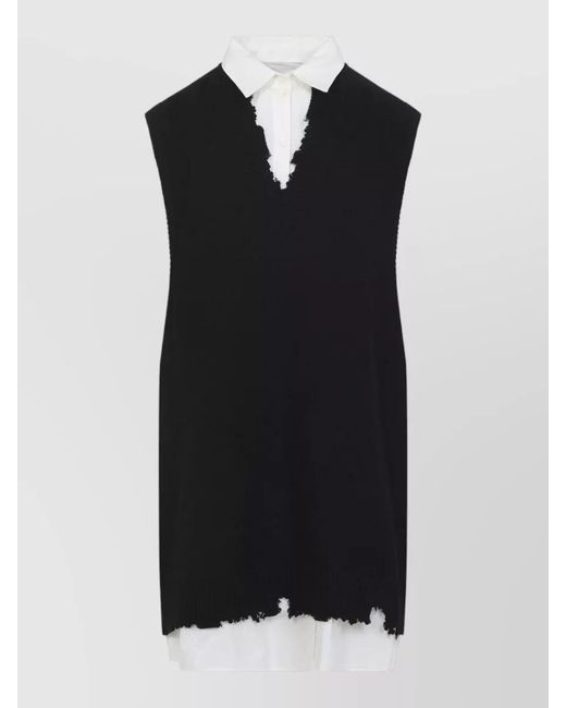 MM6 by Maison Margiela Black Cotton Sleeveless Mini Dress