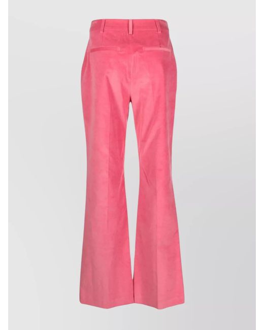 Paul Smith Pink Velvet High-Rise Flared Trousers
