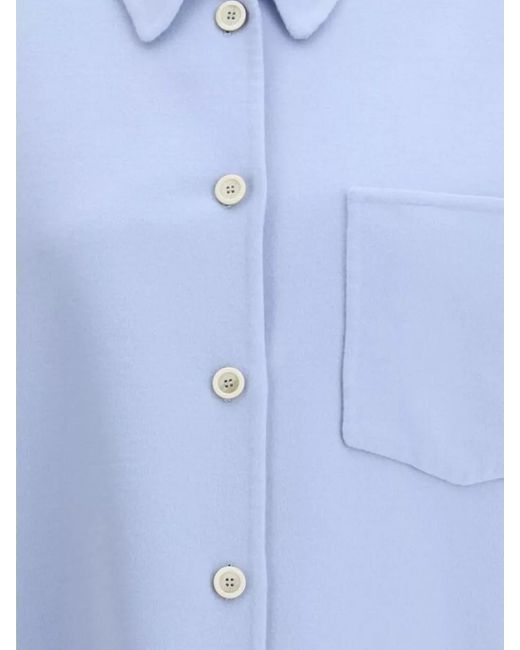 Fabiana Filippi Blue Wool Oversized Shirt Jacket