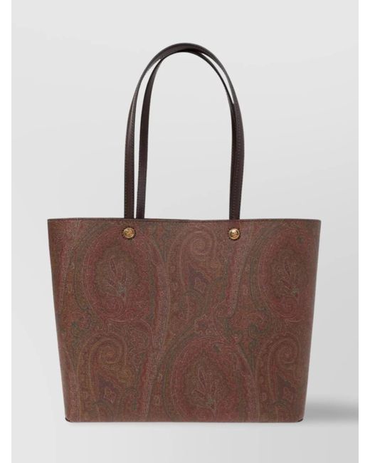 Etro Brown Essential Medium Canvas Tote Bag