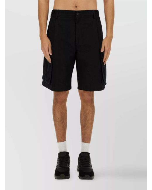 DSquared² Black Cargo Bermuda Shorts With Multiple Pockets for men