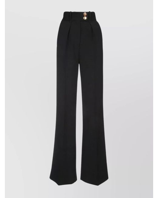 パンツ Elisabetta Franchi Wide-Leg Trousers With High Waist Elisabetta Franchi Wide Leg Trousers High Waist in Black | Lyst