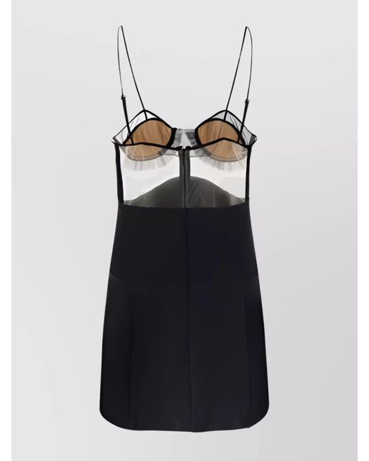 Nensi Dojaka Black Sheer Cutout Midi Dress