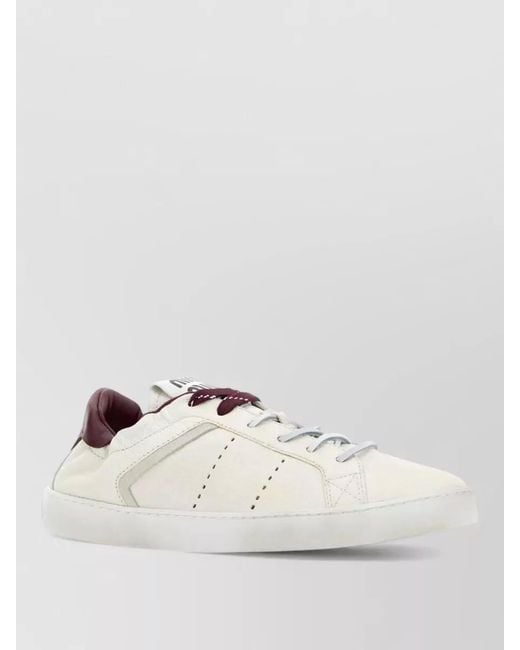 Miu Miu White Leather Lace Up Sneakers Flat Sole