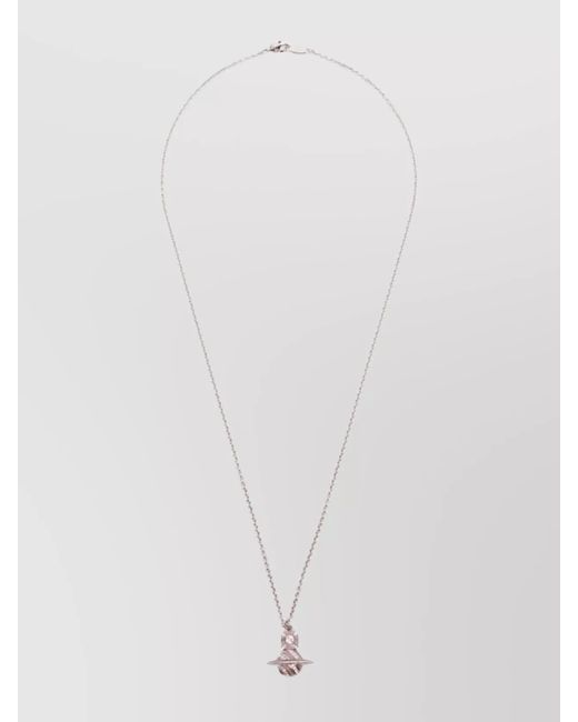 Vivienne Westwood White Crystal Chain Pendant Necklaces