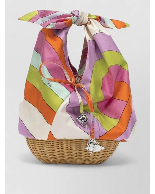 Emilio Pucci Pink Silk Picnic Small Tote Bag