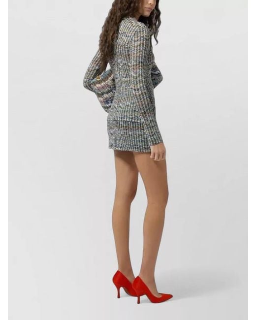 Missoni Gray Caperdoni Crewneck Dress Fitted Silhouette