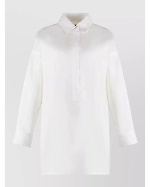 Gucci White Cotton Poplin Shirt Long Sleeves Collar